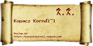 Kopacz Kornél névjegykártya
